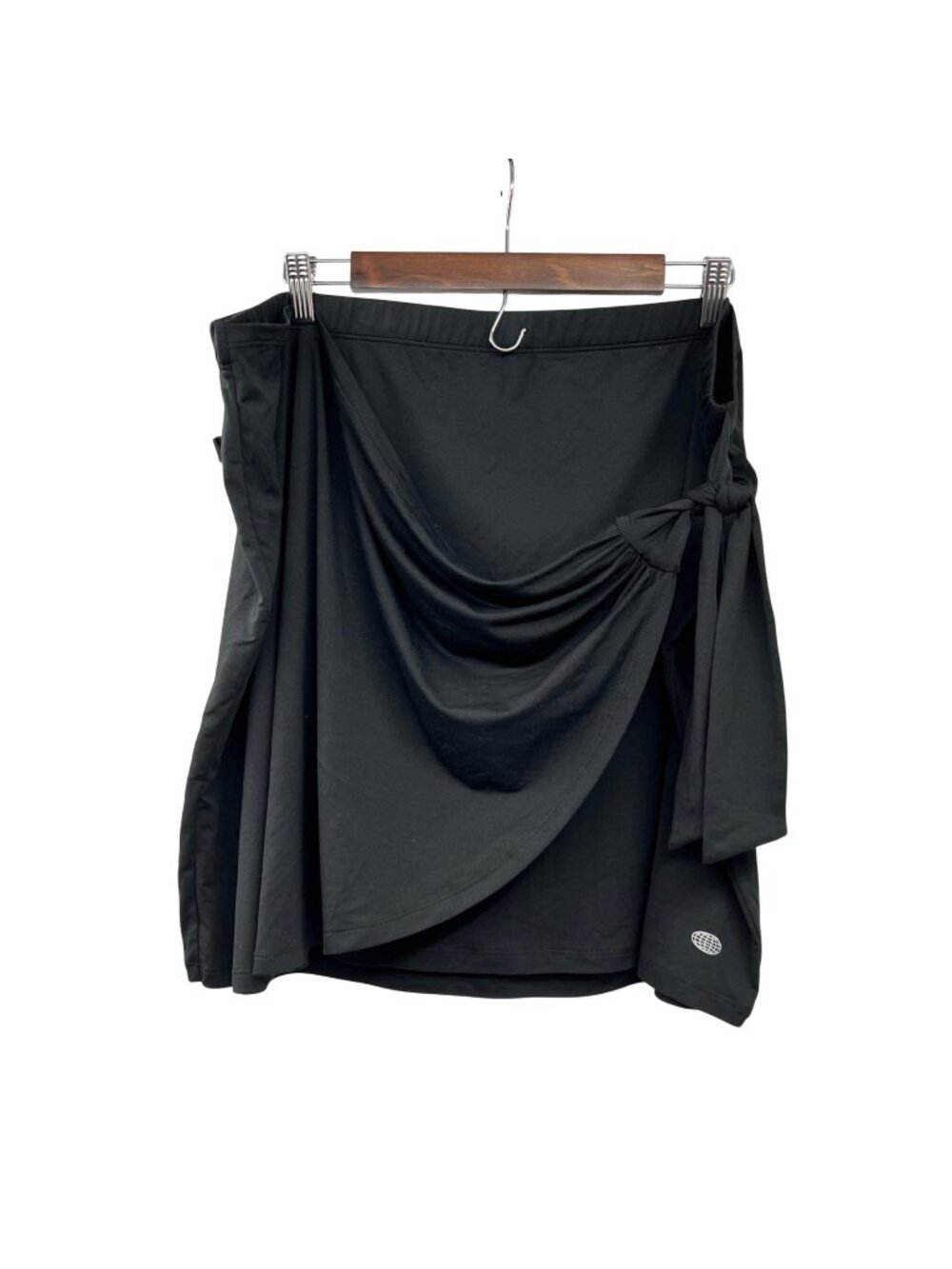 Reel Legends Womens Faux Wrap Skirt Mini Black Pull On Size 2X